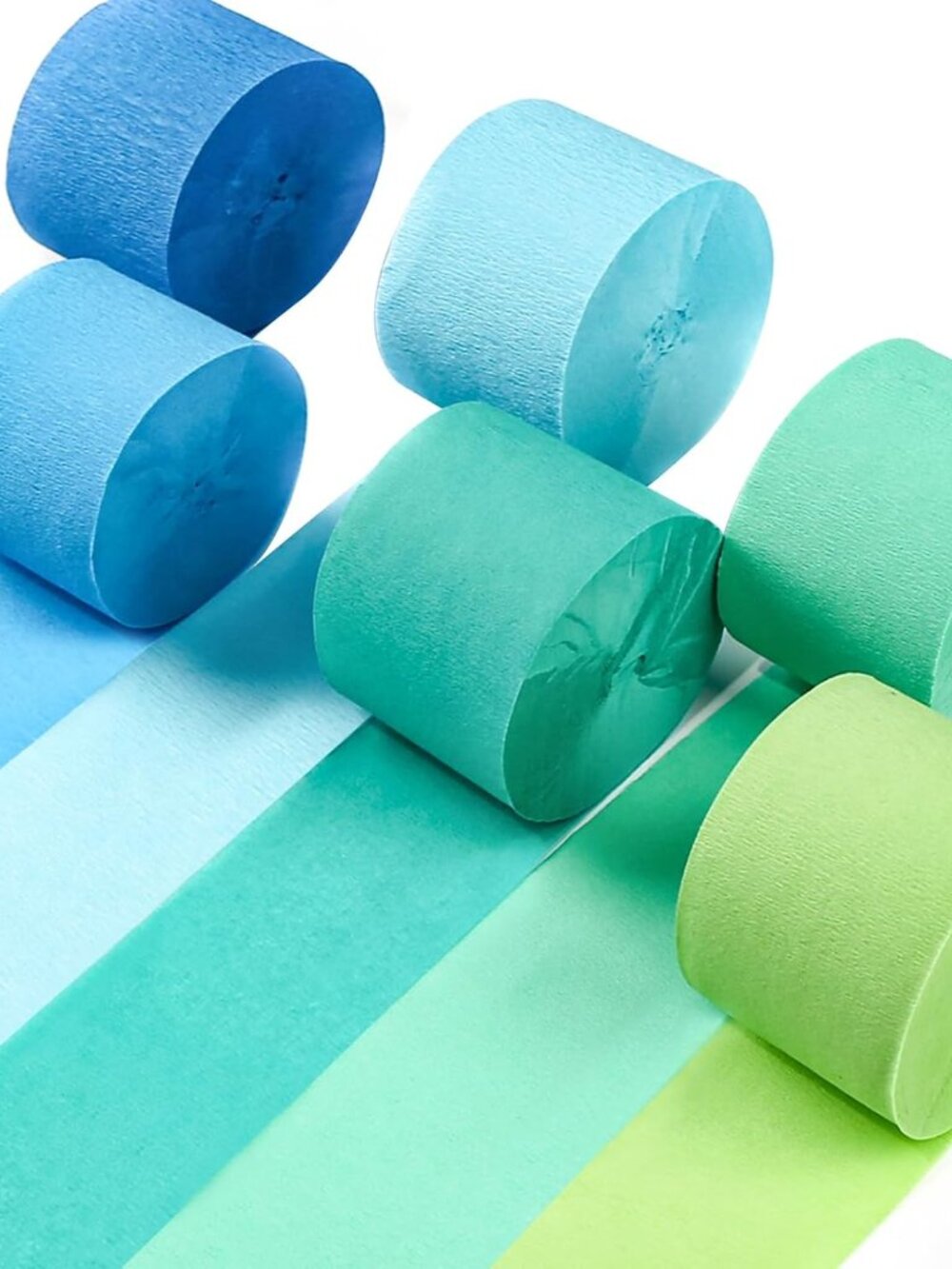 Blue Pastel Green Lime Crepe Paper Streamers 6 Rolls 492 FT